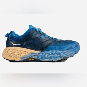 HOKA One One Speedgoat 4 Indigo Bunting Bleached Apricot Trail Shoes-Womens 9